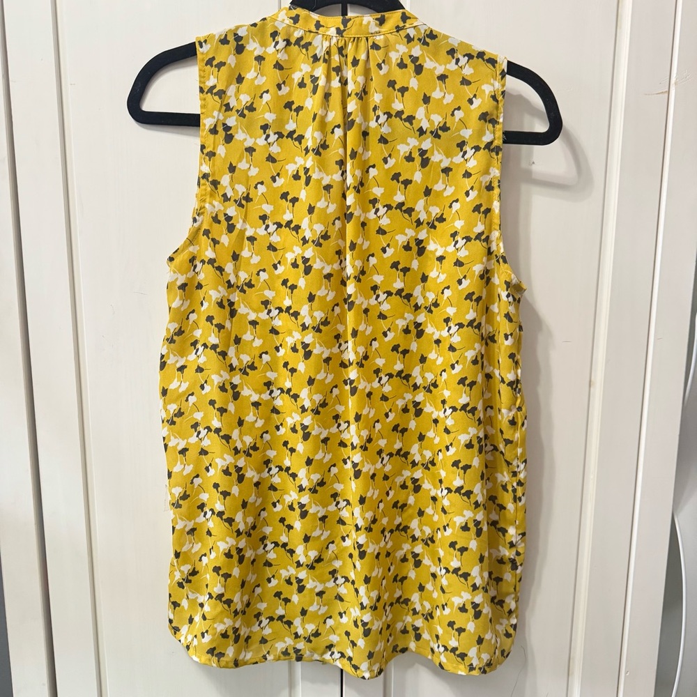 Anthropologie Sunday in Brooklyn Yellow Floral Sleeveless Top Medium - Picture 6 of 8